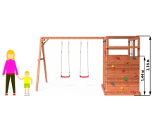 Детский деревянный игровой комплекс с двумя качелями OG-23