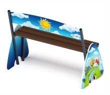 Детская скамейка со спинкой "Солнышко" СК-105