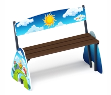Детская скамейка со спинкой "Солнышко" СК-105