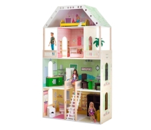 Деревянный кукольный домик "Поместье Шервуд", с мебелью 16 предметов в наборе, для кукол 30 см PR-114