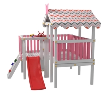 Домашний игровой комплекс для малышей с горкой и скалодромом OG-18