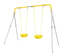 Качели двойные Сетка Romana, цвет серый/жёлтый VT-541