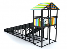 Зимняя горка деревянная Савушка Зима 8/1, скат h = 2,3 м (черный) СВ-44