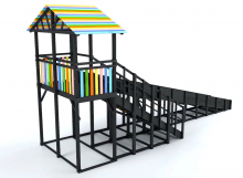 Зимняя горка деревянная Савушка Зима 8/1, скат h = 2,3 м (черный) СВ-44