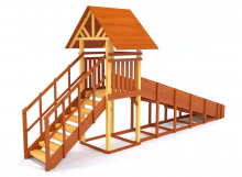 Зимняя горка деревянная Cавушка Зима 5, скат h = 1,5 м В-46