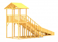 Зимняя горка деревянная Cавушка Зима Wood 6/1, скат h = 2,6 м СВ-49