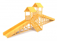 Зимняя горка деревянная Cавушка Зима Wood 7/4, скат h1 = 1,5 м, h2 = 2,3 м СВ-50