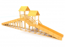 Зимняя горка деревянная Cавушка Зима Wood 7/4, скат h1 = 1,5 м, h2 = 2,3 м СВ-50