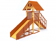 Зимняя горка деревянная Cавушка Зима 5, скат h = 1,5 м СВ-51