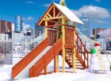 Зимняя горка деревянная Cавушка Зима 5, скат h = 1,5 м СВ-51