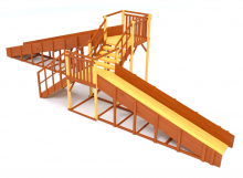 Зимняя горка деревянная Cавушка Зима 7/1, скат h1 = 1,5 м, h2 = 2,3 м СВ-52