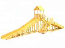 Зимняя горка деревянная Cавушка Зима Wood 9/3, скат h1 = 1,9 м, h2 = 2,7 м СВ-53