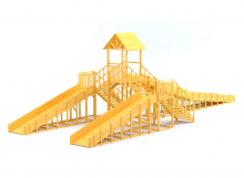 Зимняя горка деревянная Cавушка Зима Wood 11, скат h  = 2,7 м СВ-55