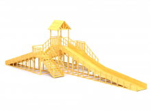 Зимняя горка деревянная Cавушка Зима Wood 11, скат h  = 2,7 м СВ-55