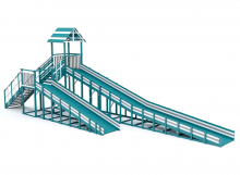 Зимняя горка деревянная Савушка Зима 9/2, скат h1 = 1,9 м, h2 = 2,7 м (серый индиго) СВ-56