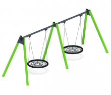 Качели-гнездо для детской площадки металлические двухместные, цвет зеленый СК-235