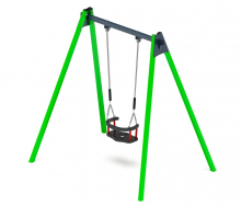 Качели для детской площадки металлические одноместные, цвет зеленый СК-232