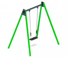 Качели для детской площадки металлические одноместные, без спинки, цвет зеленый СК-233