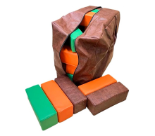 Гигантская мягкая модульная Дженга 45 брусков 50*10*10  см, цвет коричневый/оранжевый/салатовый ЛА678