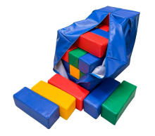 Гигантская мягкая модульная Дженга 45 брусков 50*10*10  см, цвет зеленый/синий/красный/желтый ЛА682