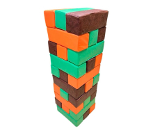 Мягкая модульная Дженга 30 брусков 30*10*10  см, цвет коричневый/оранжевый/салатовый ЛА677