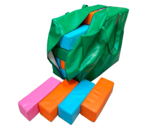 Гигантская мягкая модульная Дженга 45 брусков 50*10*10  см, цвет зеленый/голубой/оранжевый/розовый ЛА680