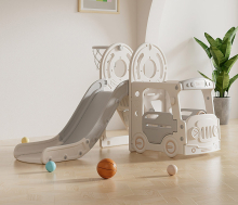 Игровой комплекс с горкой UNIX Kids "Супер Автобус", цвет серый UN-02