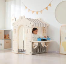 Комплекс домик игровой UNIX Kids "Домик-кафе" и баскетбольная стойка UN-30