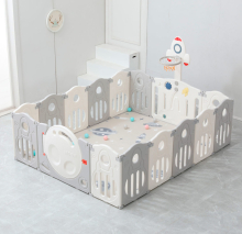 Манеж детский UNIX Kids "Величайший Космос", размер 200x200 см, цвет серый UN-13