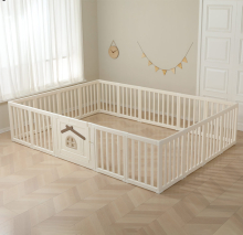 Большой детский игровой манеж UNIX Kids "Классический домик на дереве", размер 180 x 280 см, цвет бежевый UN-16