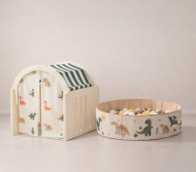 Комплекс домик игровой UNIX Kids "Дино" и сухой бассейн "Дино" (100 см) с шариками UN-32