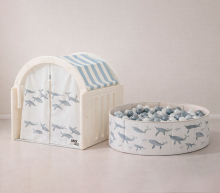 Комплекс домик игровой UNIX Kids "Океан" и сухой бассейн "Океан" (100 см) с шариками UN-33