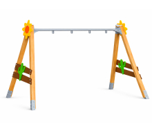 Качели на брусе «Кактус» двойные, подвесы на выбор АФ-514