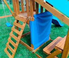 Детская площадка со столиком, песочницей, горкой и качелями, скат 2,2 м ВВ-54