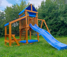 Детская площадка со столиком, песочницей, горкой и качелями, скат 2,2 м ВВ-54