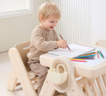 Развивающий детский стол со стульчиком 4 в 1 UNIX Kids "Лего", цвет бежевый UN-37
