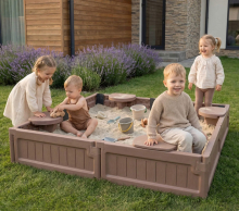 Песочница UNIX Kids квадратная 123 х 123 см, цвет коричневый UN-52