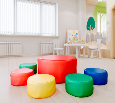 Игровая мебель из мягких цилиндров, 6 элементов, цвет pastel RA-308