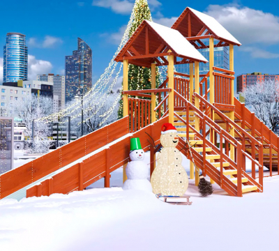 Зимняя горка Савушка Зима 7/4, скат h1 = 1,5 м, h2 = 2,3 м СВ-43 