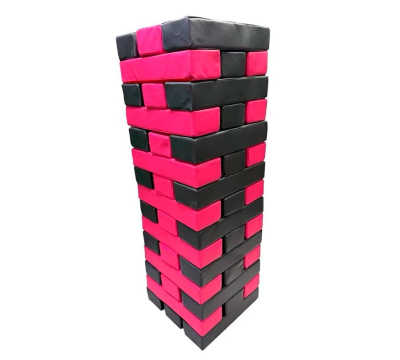 Гигантская мягкая модульная Дженга 45 брусков 50*10*10  см,цвет черный/розовый ЛА686