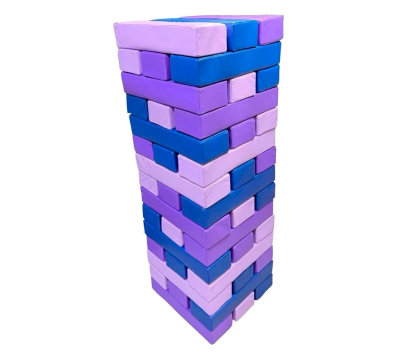 Мягкая модульная Дженга 30 брусков 30*10*10  см, цвет синий/сиреневый/св.сиреневый ЛА683