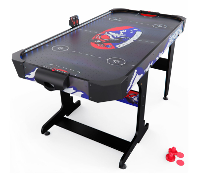 Игровой стол аэрохоккей с подсветкой Championship 53" 135 х 65 см, складной, черный DR111