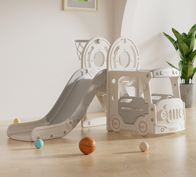 Игровой комплекс с горкой UNIX Kids "Супер Автобус", цвет серый UN-02