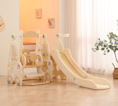 Горка с качелями UNIX Kids "Машина", цвет бежевый UN-08