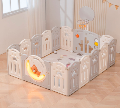 Манеж детский "Делюкс" с баскетбольным кольцом и ковриком, размер 150x180 cм, цвет серый UN-23