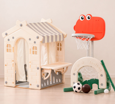 Комплекс домик игровой UNIX Kids "Домик-кафе" и баскетбольная стойка UN-30