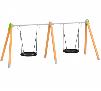 Качели на брусе «2 гнезда» двойные, качели-гнездо АФ-615