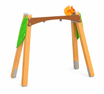 Качели на брусе «Белочка» одинарные, подвес на выбор АФ-611