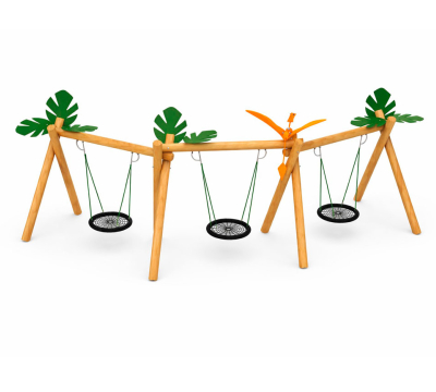 Качели-гнездо на брусе «Птеродактиль» 3 места АФ-624