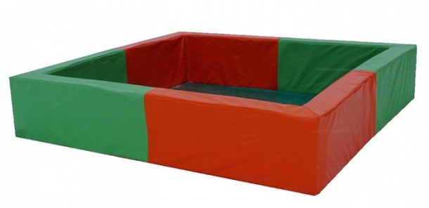 Квадратный сухой бассейн зелено-оранжевый 200х40х15 см ДУ19